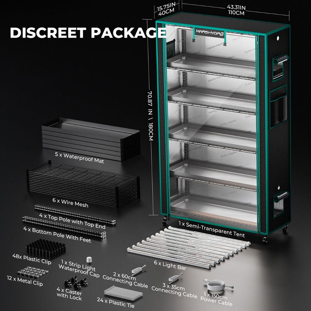 Mars Hydro 6 Tier Clone & Propagation Lighting System