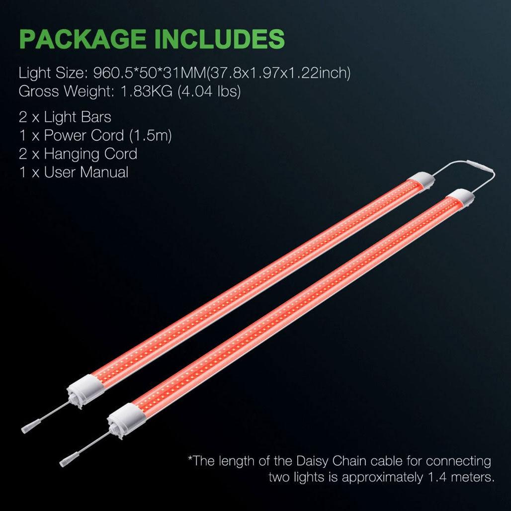 Mars Hydro VG80 Red T5 LED Grow Light Bar, Pack of 2