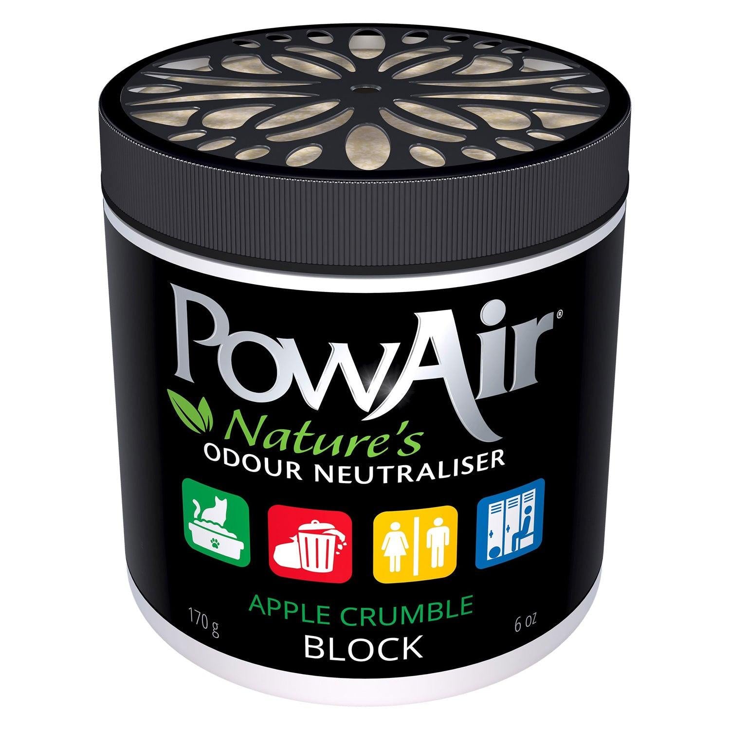 PowAir Block Odor Neutralizer, Apple Crumble - 6 Ounces - Case of 6.