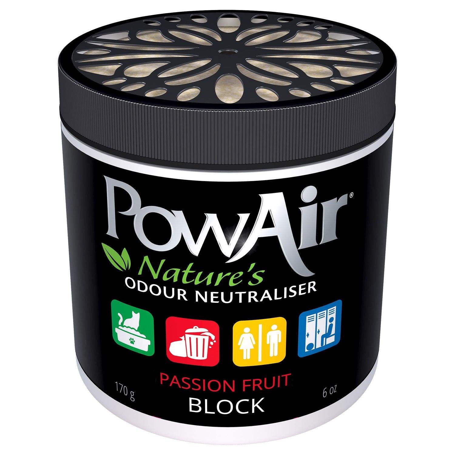PowAir Block Odor Neutralizer, Passion Fruit - 6 Ounces - Case of 6.