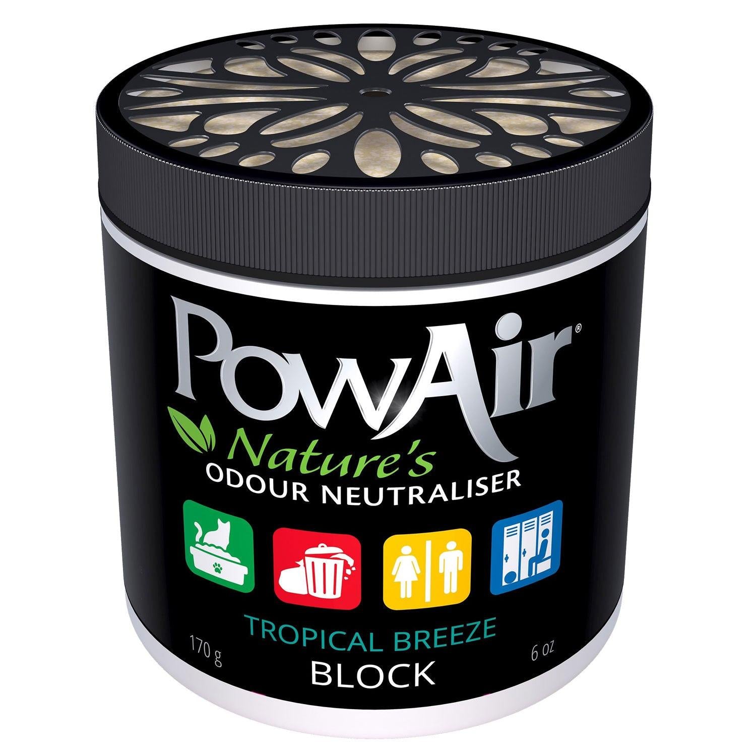 PowAir Block Odor Neutralizer, Tropical Breeze - 6 Ounces - Case of 6.