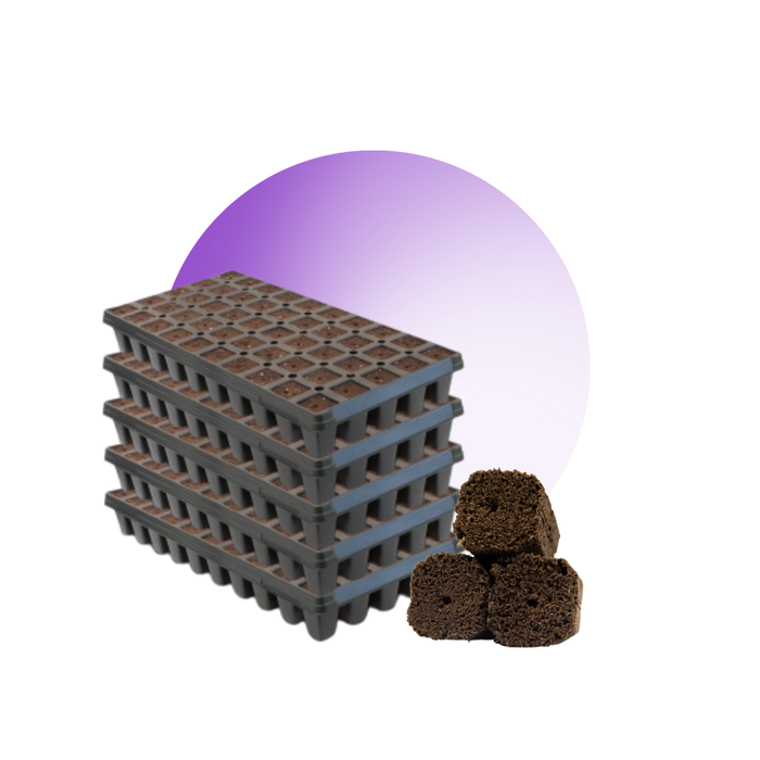 OrganiPlug Seed & Cutting Plugs - Pre-Filled Tray w/ 50 Tall Plugs - Single, Case, and Pallet.