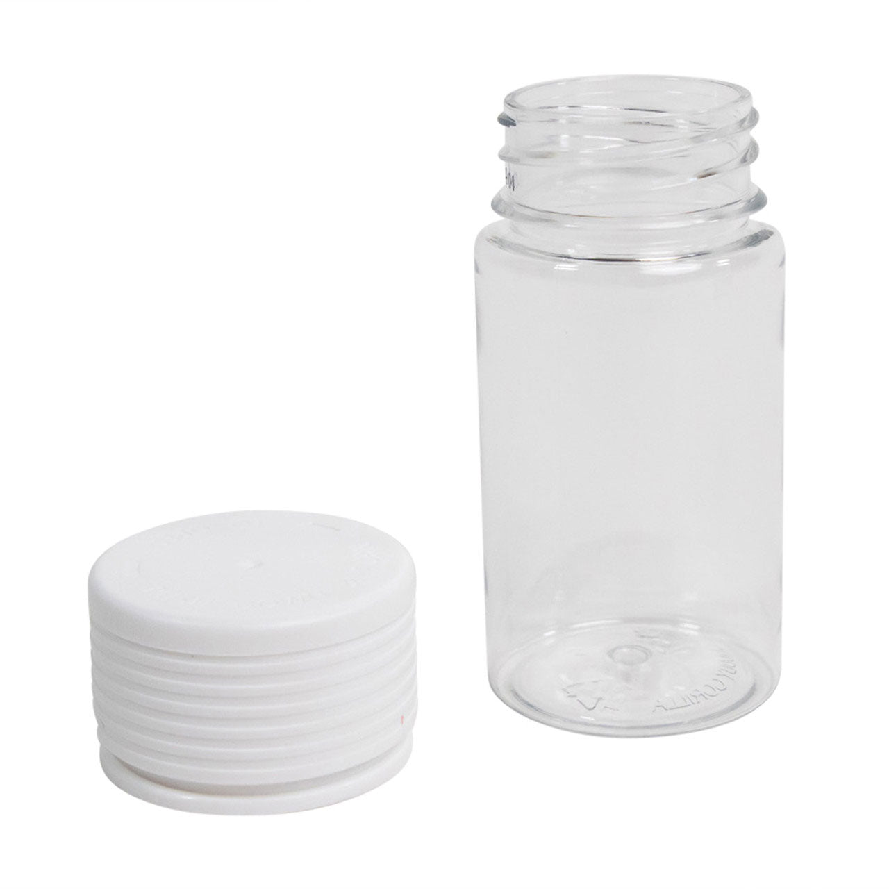 Custom Cones USA Super Seal Mini Jar, Clear Jar with White Spiral Cap - Case of 500