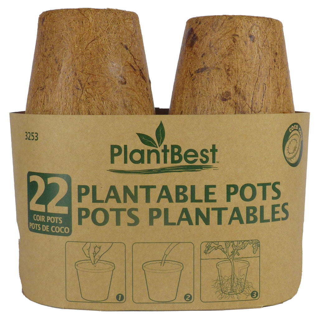 PlantBest 3.5 Inch Square Plantable Coconut Coir Pots, Pack of 22 - Case of 24