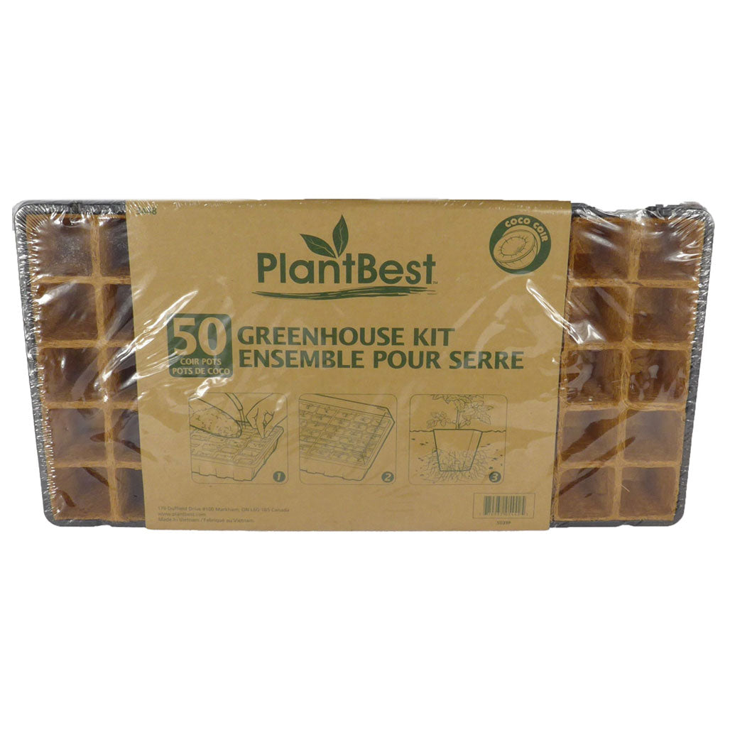 PlantBest 50 Pot Coconut Coir Pot Greenhouse Kit - Pack of 7