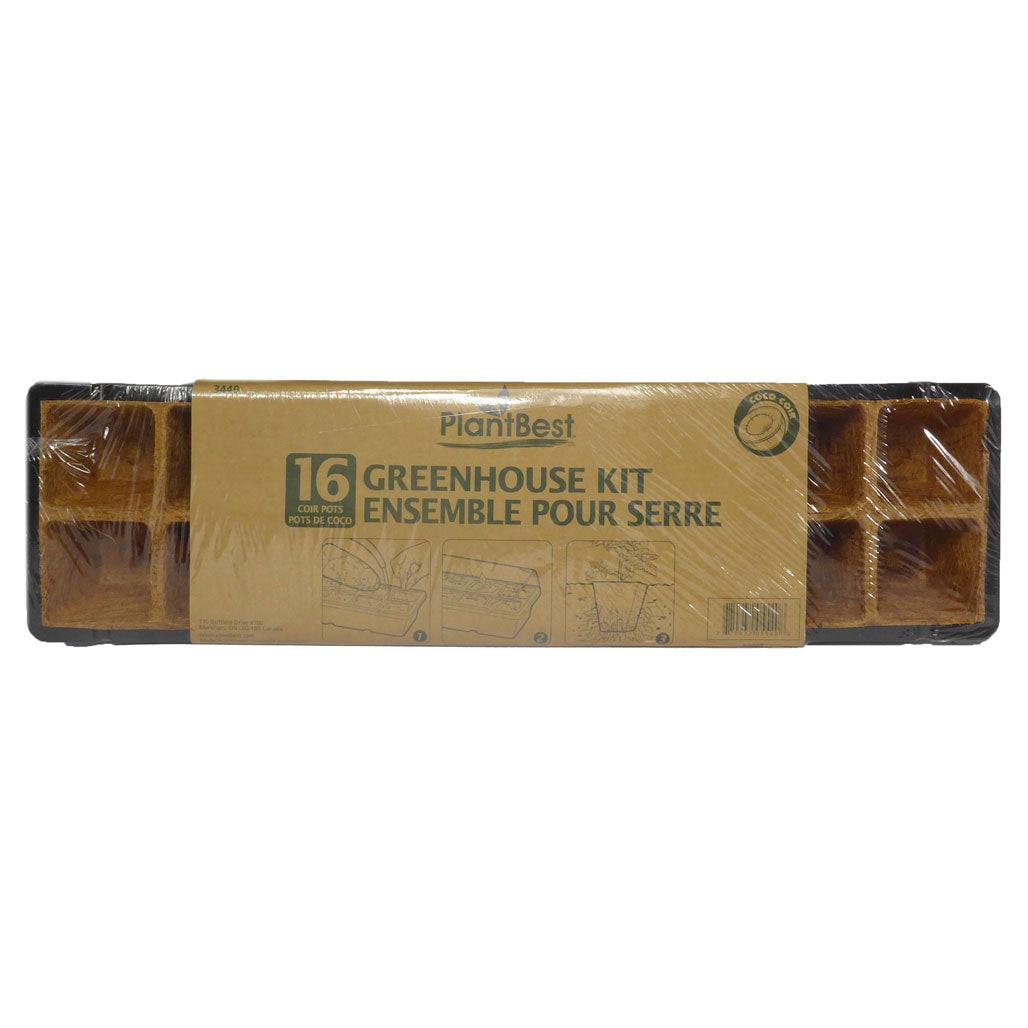 PlantBest 16 Pot Coconut Coir Pot Greenhouse Kit.