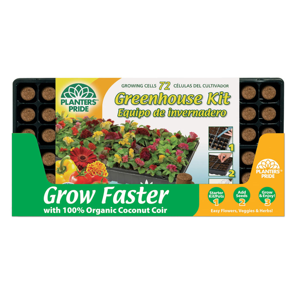 PlantBest 72 Cell Greenhouse Plastic Seed Starter Kit - Pack of 7