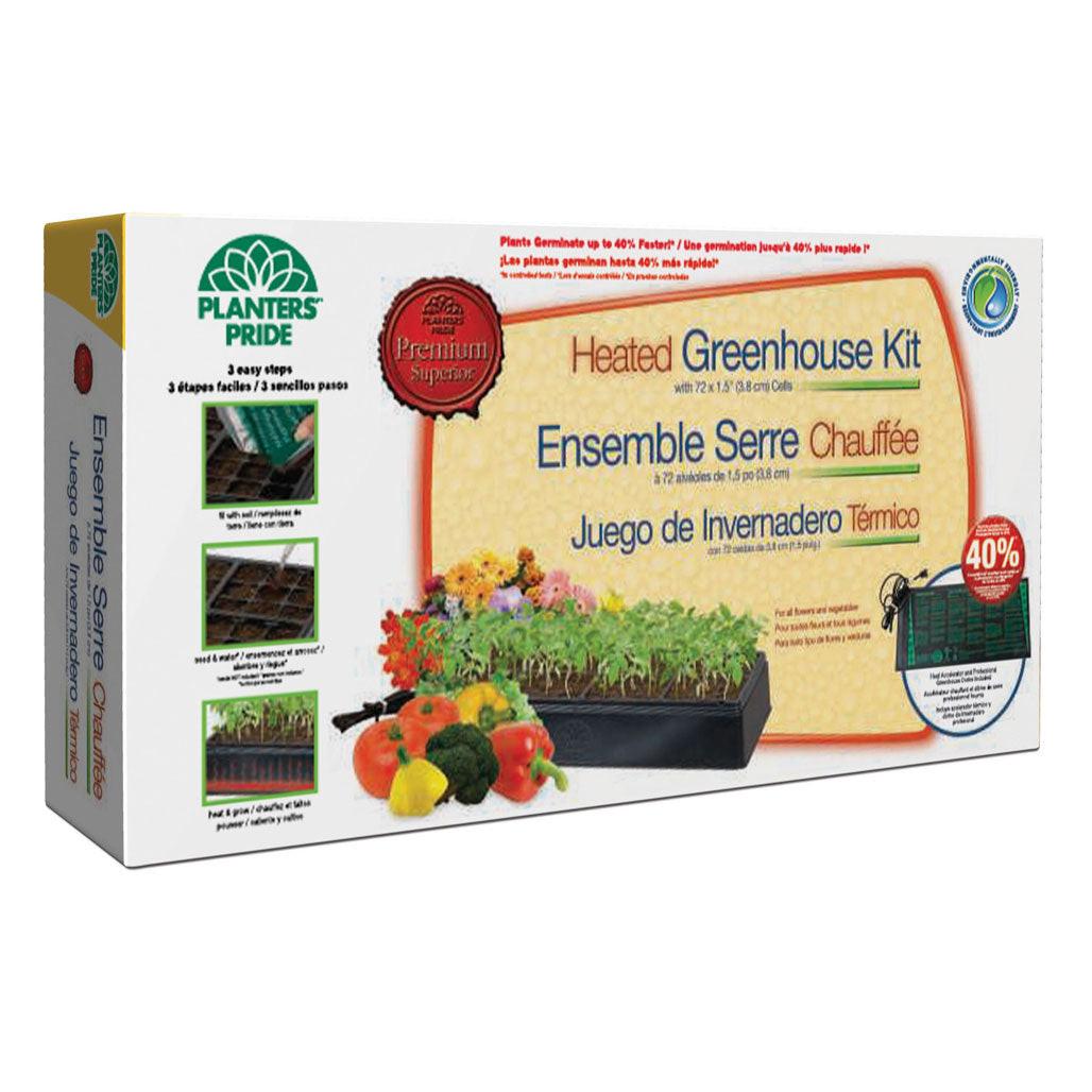 PlantBest 72 Cell Heated Seed Starting Greenhouse Kit - Pack of 6.