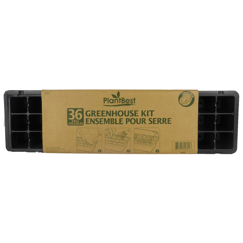 PlantBest 36 Cell Greenhouse Seed Starter Kit with Tray and Humidity Dome - Case of 12