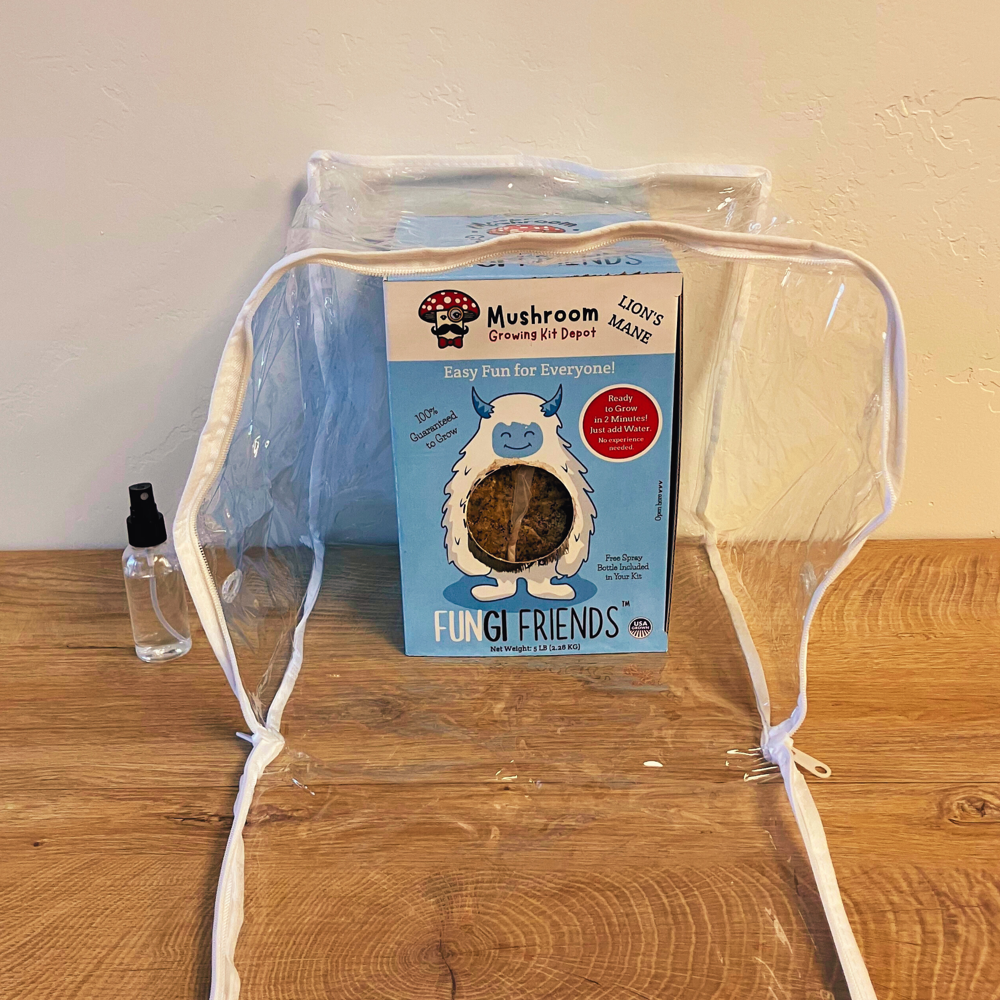 Betty the Yeti - Lion's Mane Mushroom Grow Kit - 5 LBS (with box).