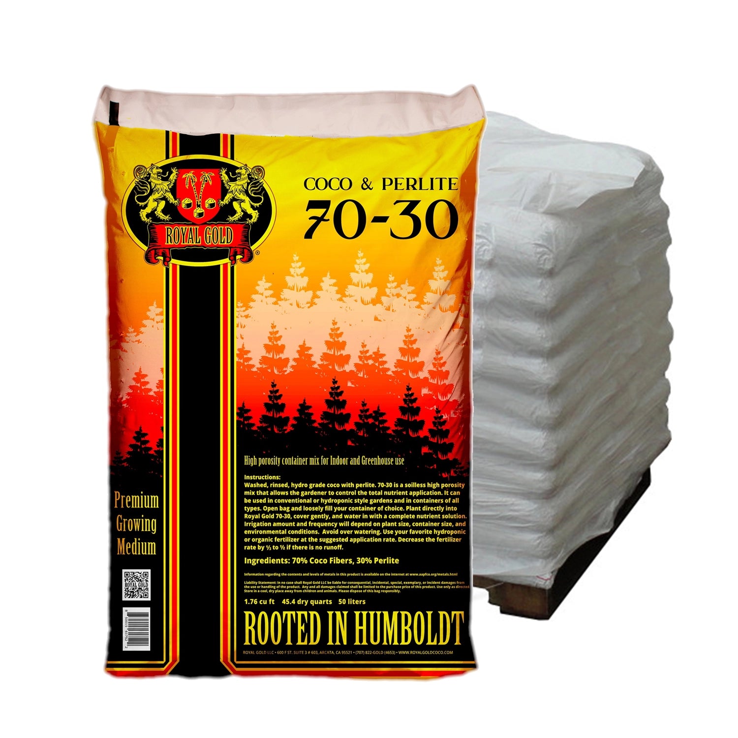 Royal Gold Coco & Perlite 70-30 Mix, 1.76 Cu Ft - Pallet of 65 Bags