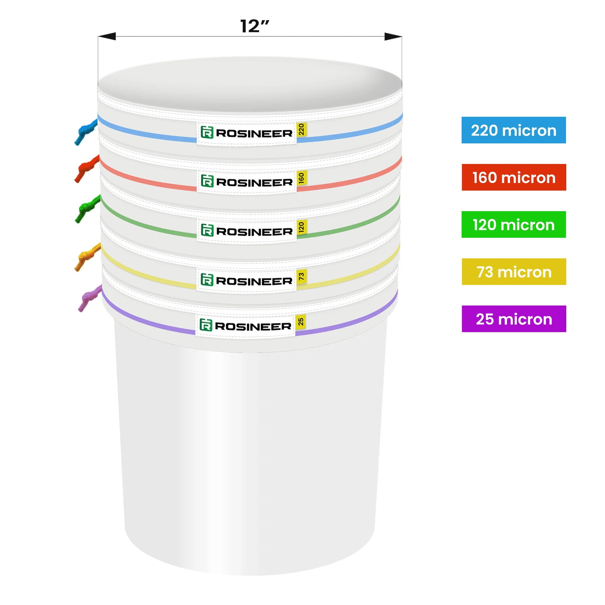 Rosineer Bubble Bag Set, 5 Gallon, All Mesh Bags