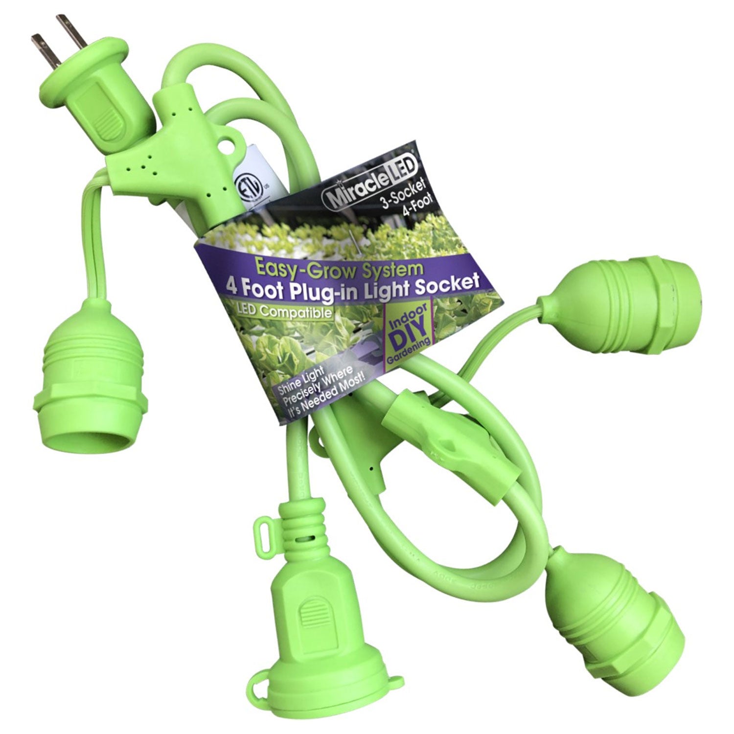 MiracleLED Easy Grow Plug-In Light Socket, 4 ft