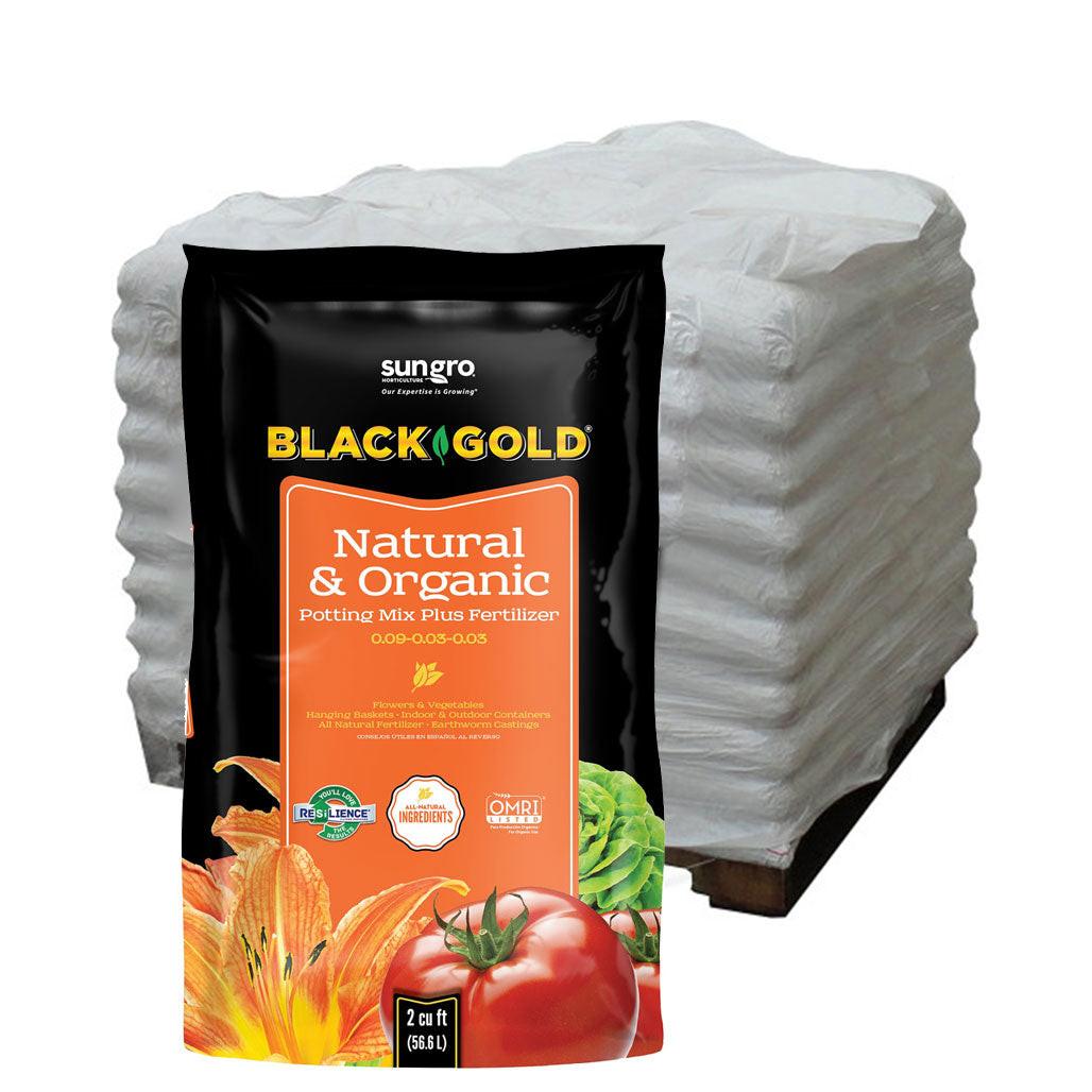 SunGro Black Gold Potting Soil Plus Fertilizer, 2 cu ft, 40 Bags