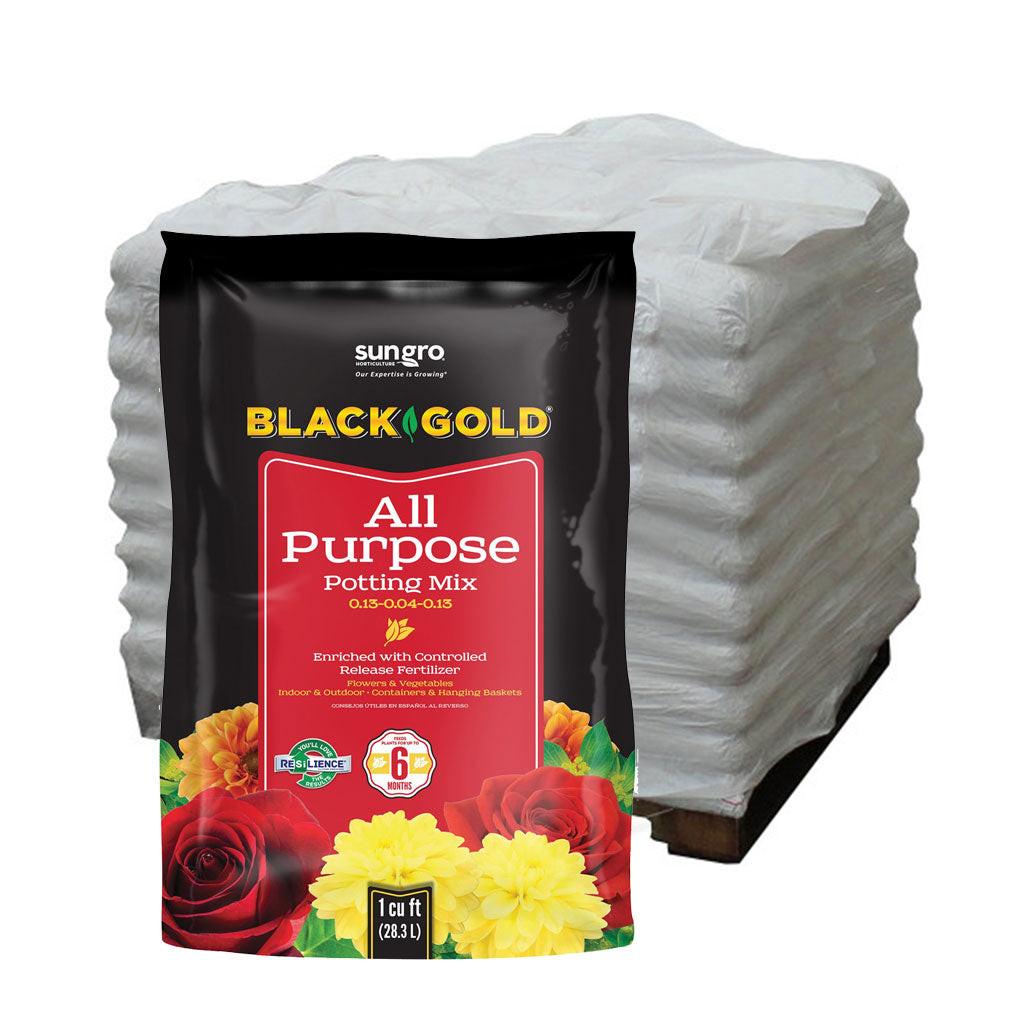hydroponic potting mix SunGro Horticulture Black Gold All Purpose Potting Mix with RESiLIENCE
