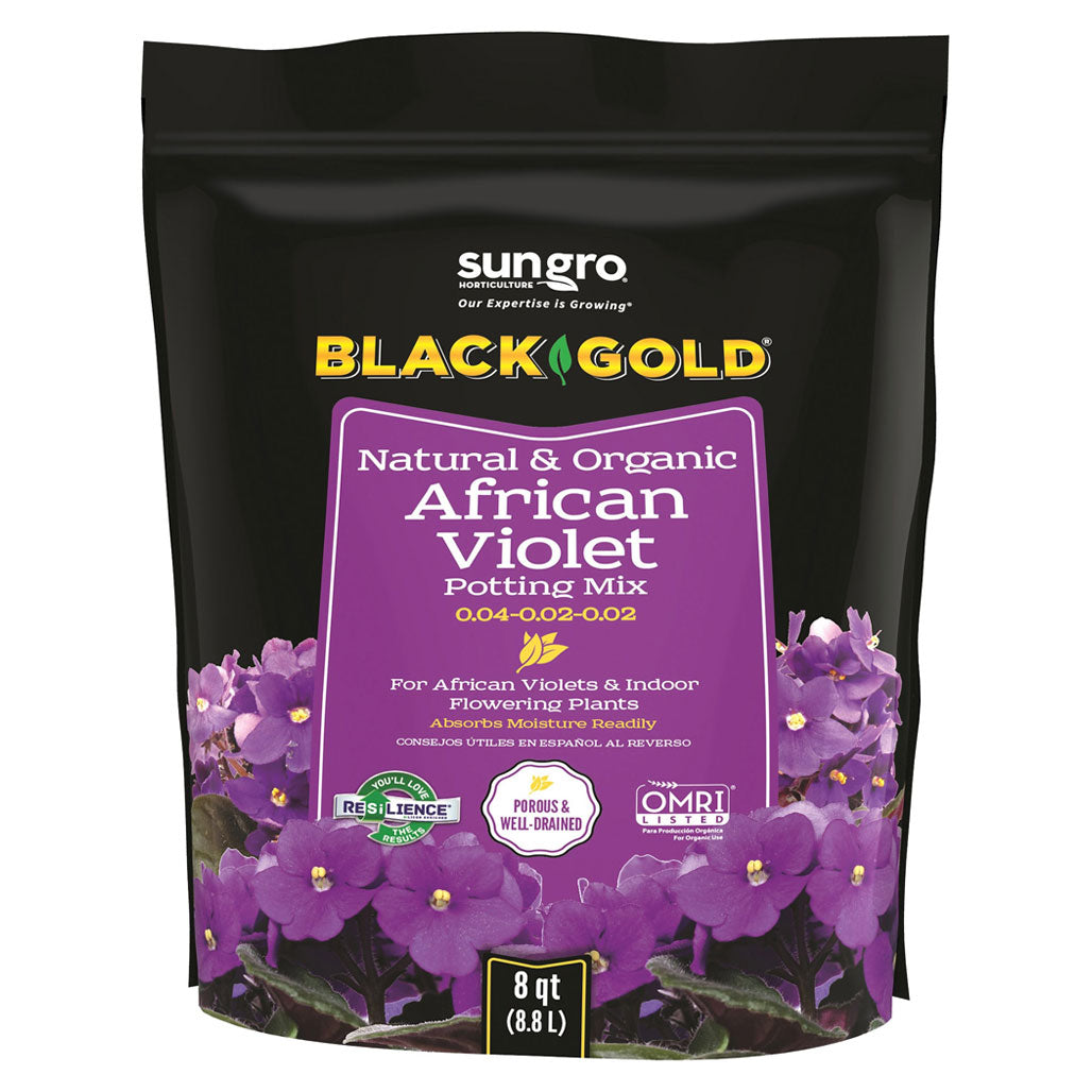 SunGro Horticulture Black Gold African Violet Mix, 8 Quart - Case of 8
