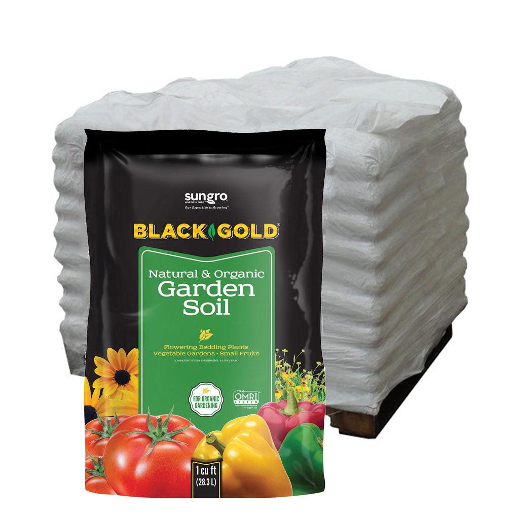 SunGro Horticulture Black Gold Garden Soil, 1 cu ft. - Pallet of 70 Bags.