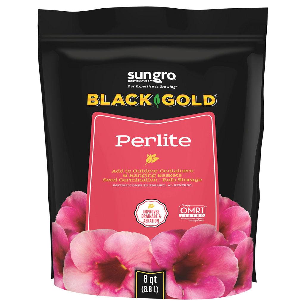 SunGro Horticulture Black Gold Perlite, 8 Quart - Case of 8.