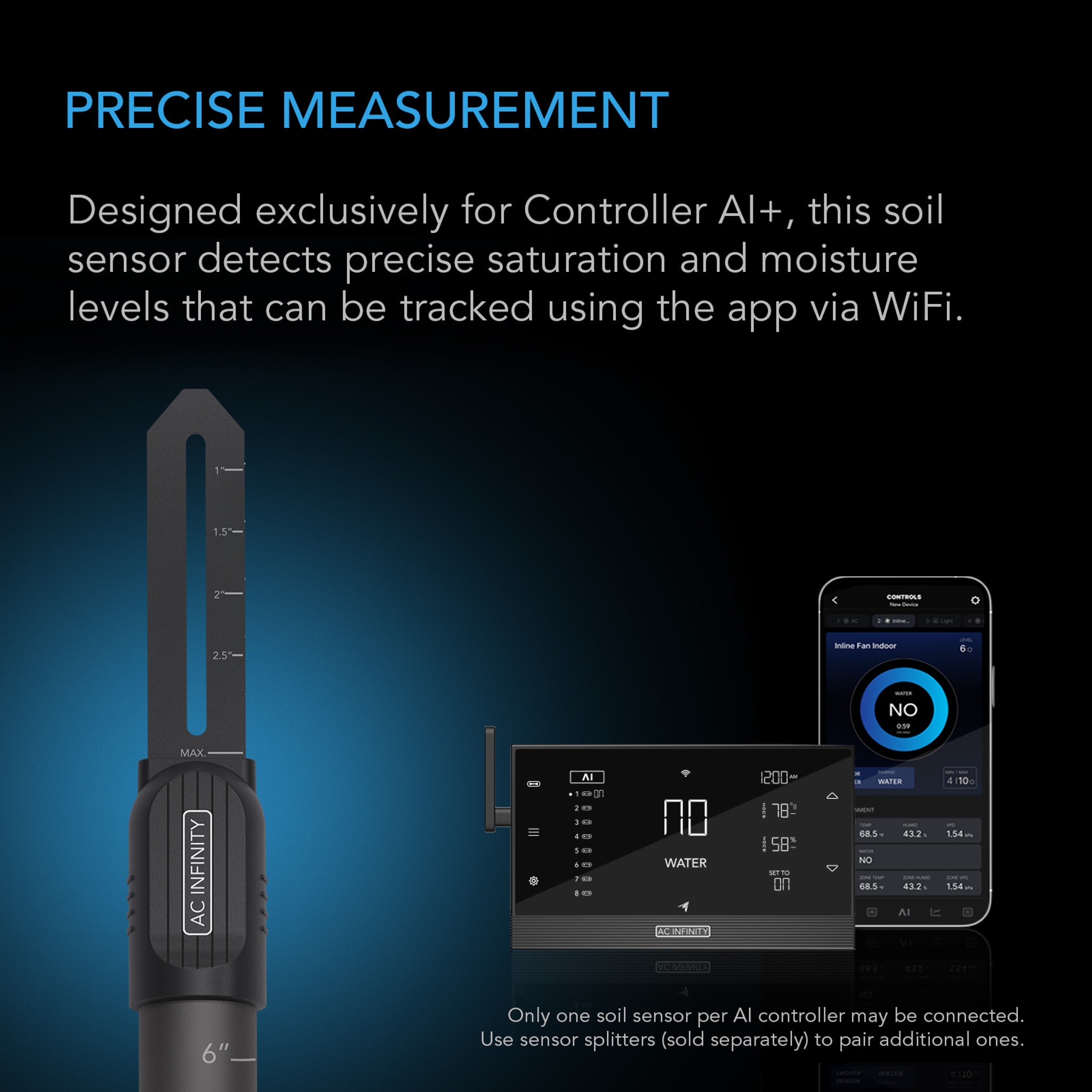 AC Infinity Soil Sensor Probe for Controller AI+
