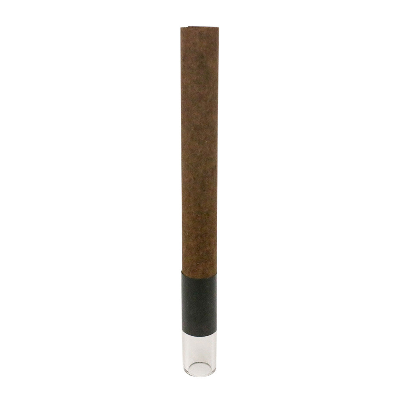 Custom Cones USA 109mm Pre-Rolled Tubes, Dark Brown Hybrid Hemp Wrap with 11mm Wide Cylinder Glass Tip - Case of 100