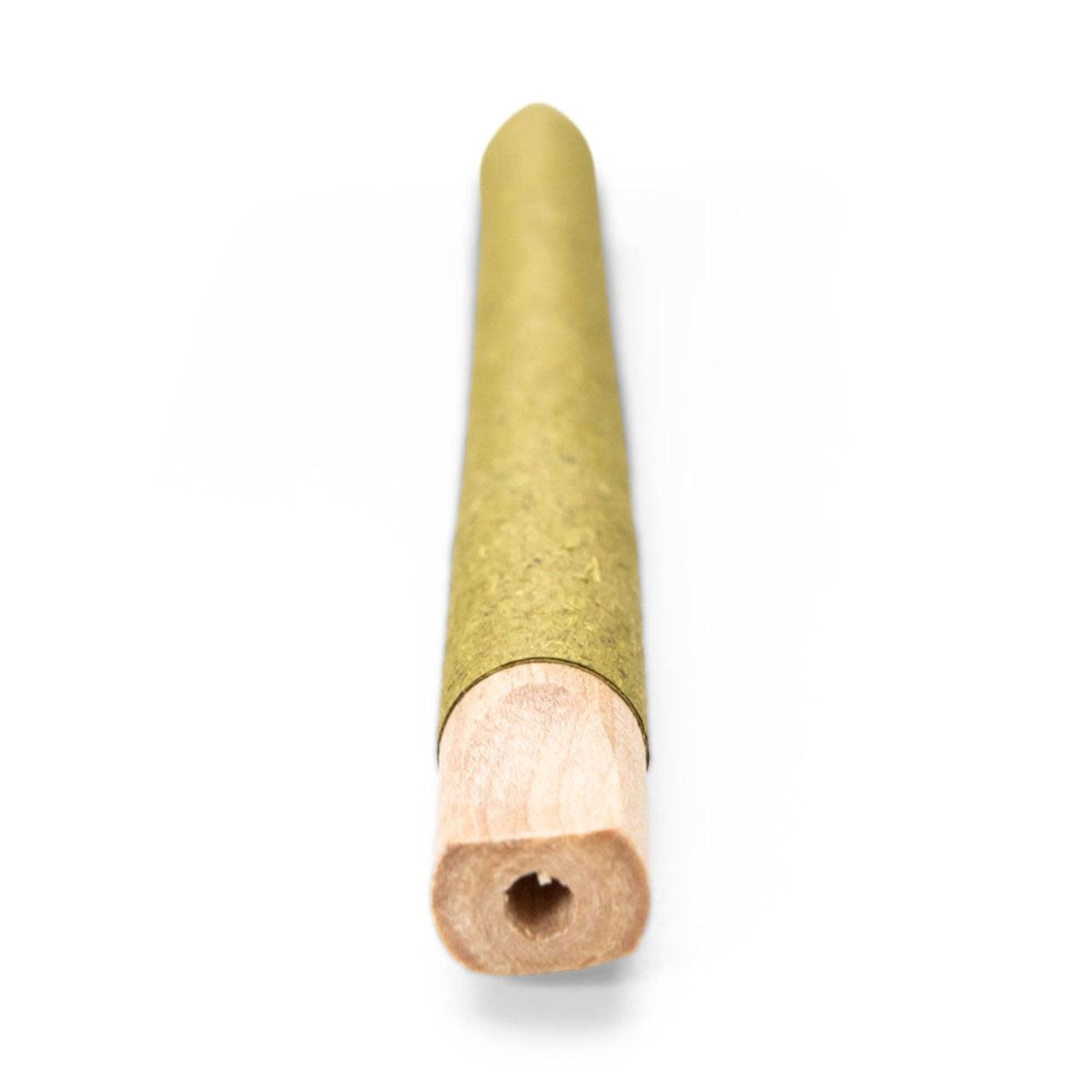 Custom Cones USA 109mm Pre-Rolled Tubes, Green Hybrid Hemp Wrap with 9mm Wide Natural Wood Tip - Case of 200