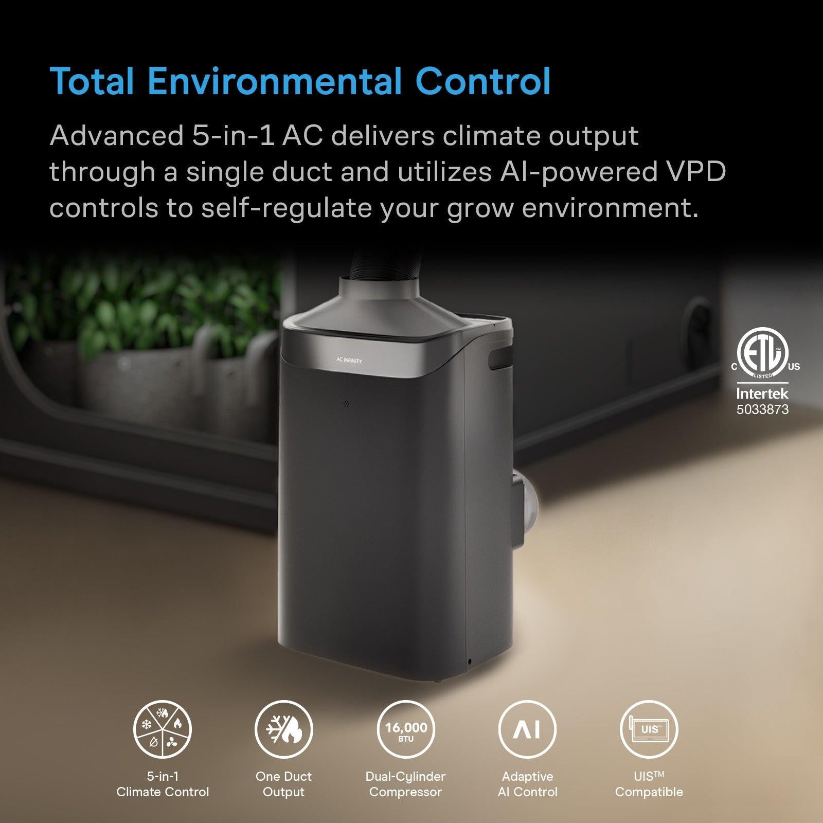 AC Infinity TERRAFORM 12 All-In-One Air Conditioner, 16000 BTU.
