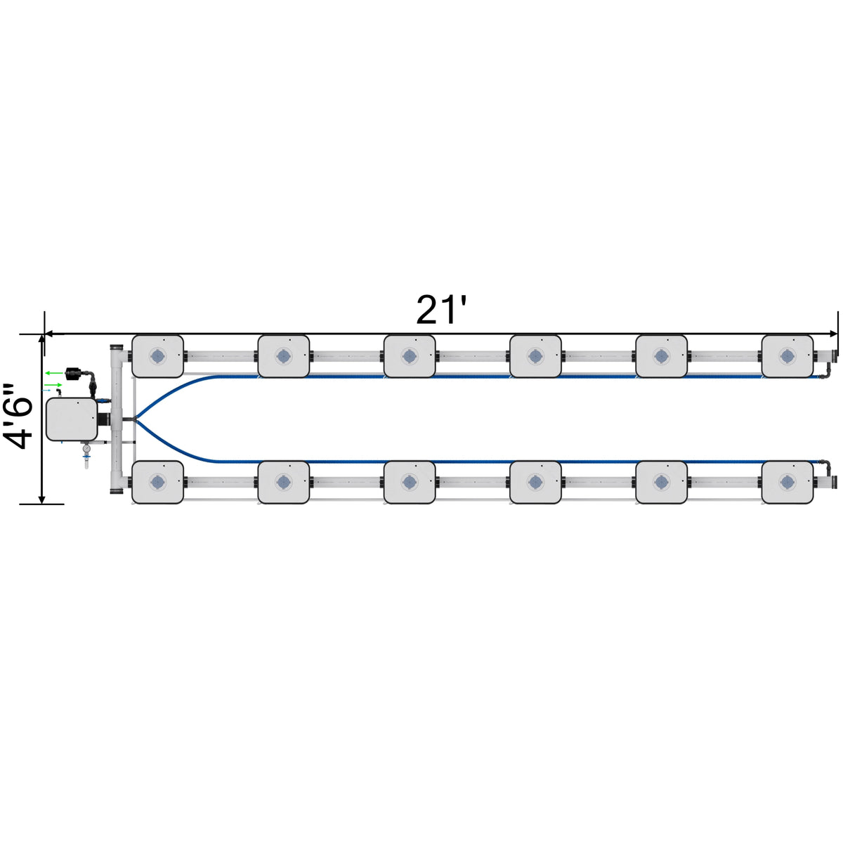 Current Culture Under Current UCXXL13 RDWC System, 12-Site, 2-Row