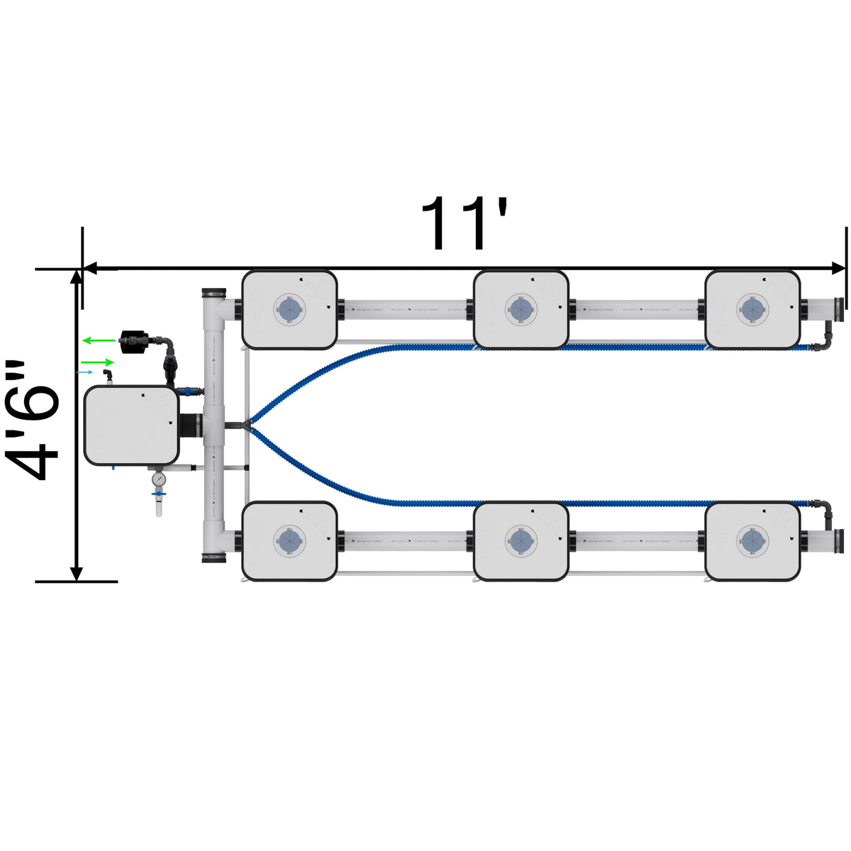 Current Culture Under Current UCXXL13 RDWC System, 6-Site, 2-Row
