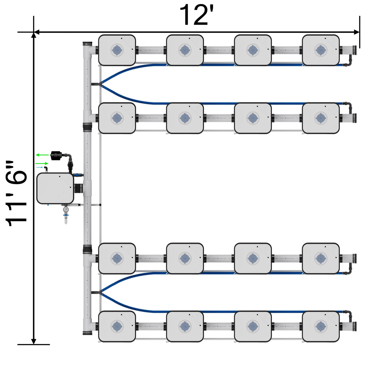 Current Culture Under Current UCXL13 RDWC System, 16-Site, 4-Row