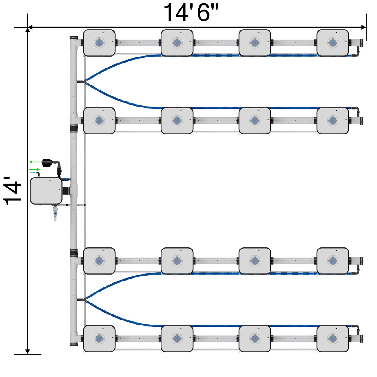 Current Culture Under Current UCXXL13 RDWC System, 16-Site, 4-Row