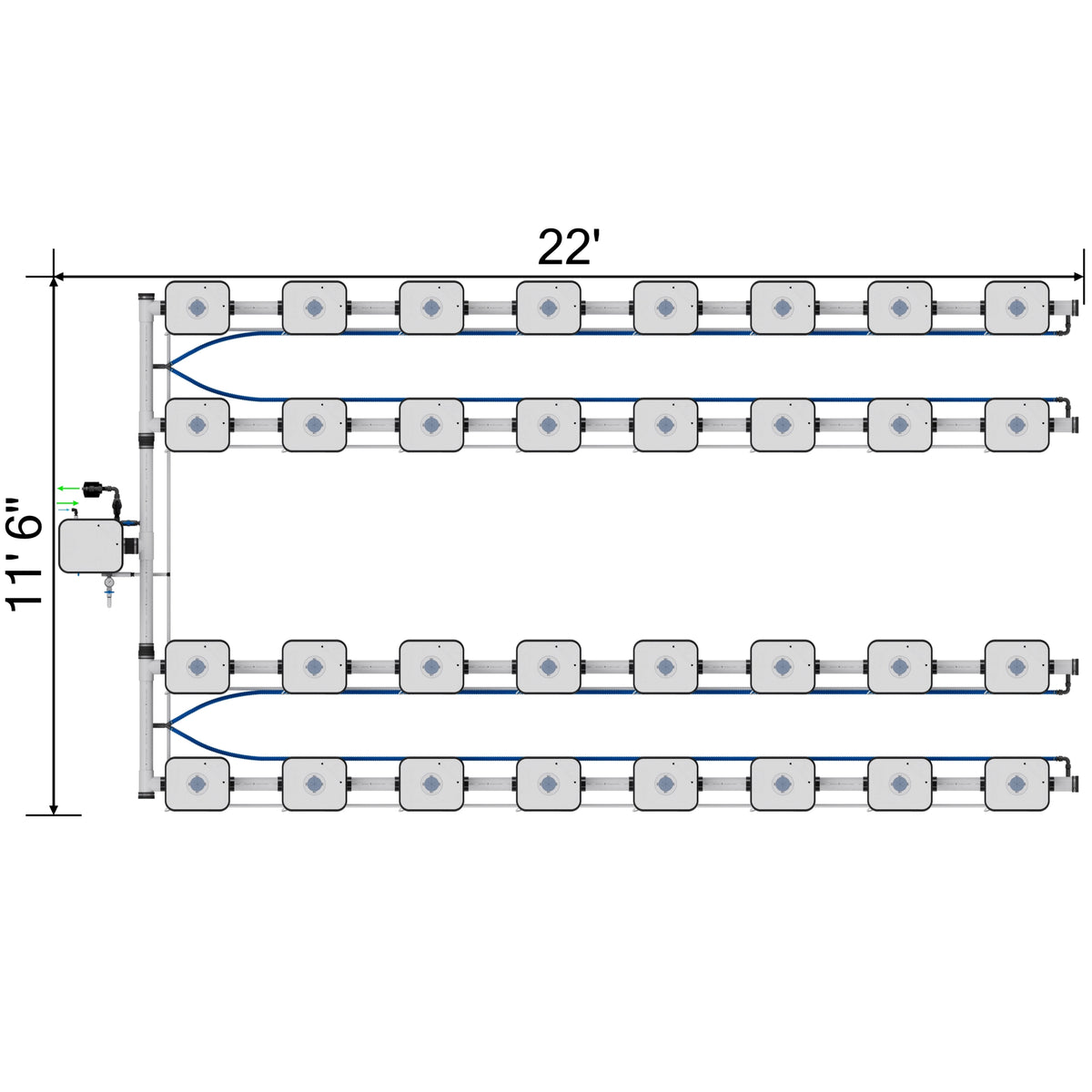 Current Culture Under Current UCXL13 RDWC System, 32-Site, 4-Row