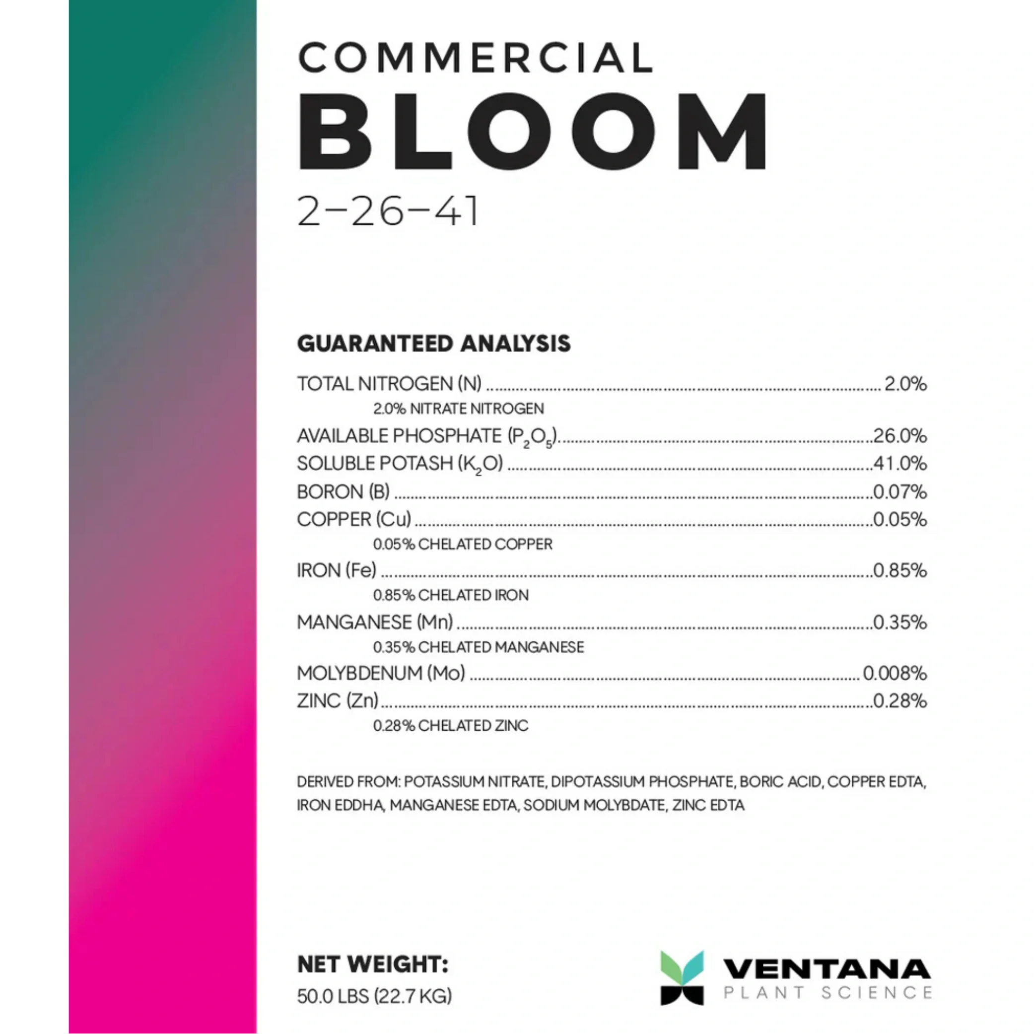Ventana Plant Science - Commercial Bloom (2-26-41).