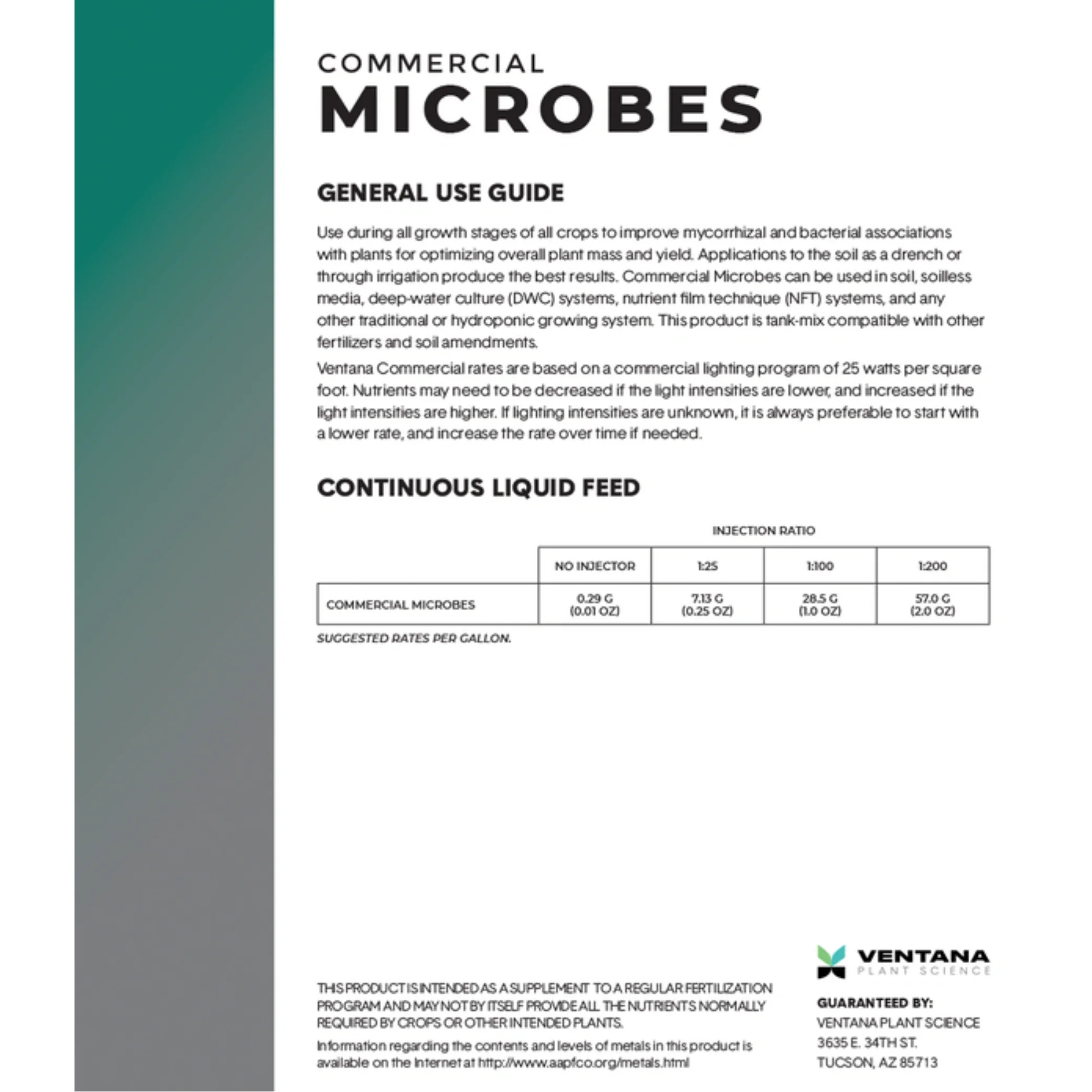 Ventana Plant Science - Commercial Microbes.