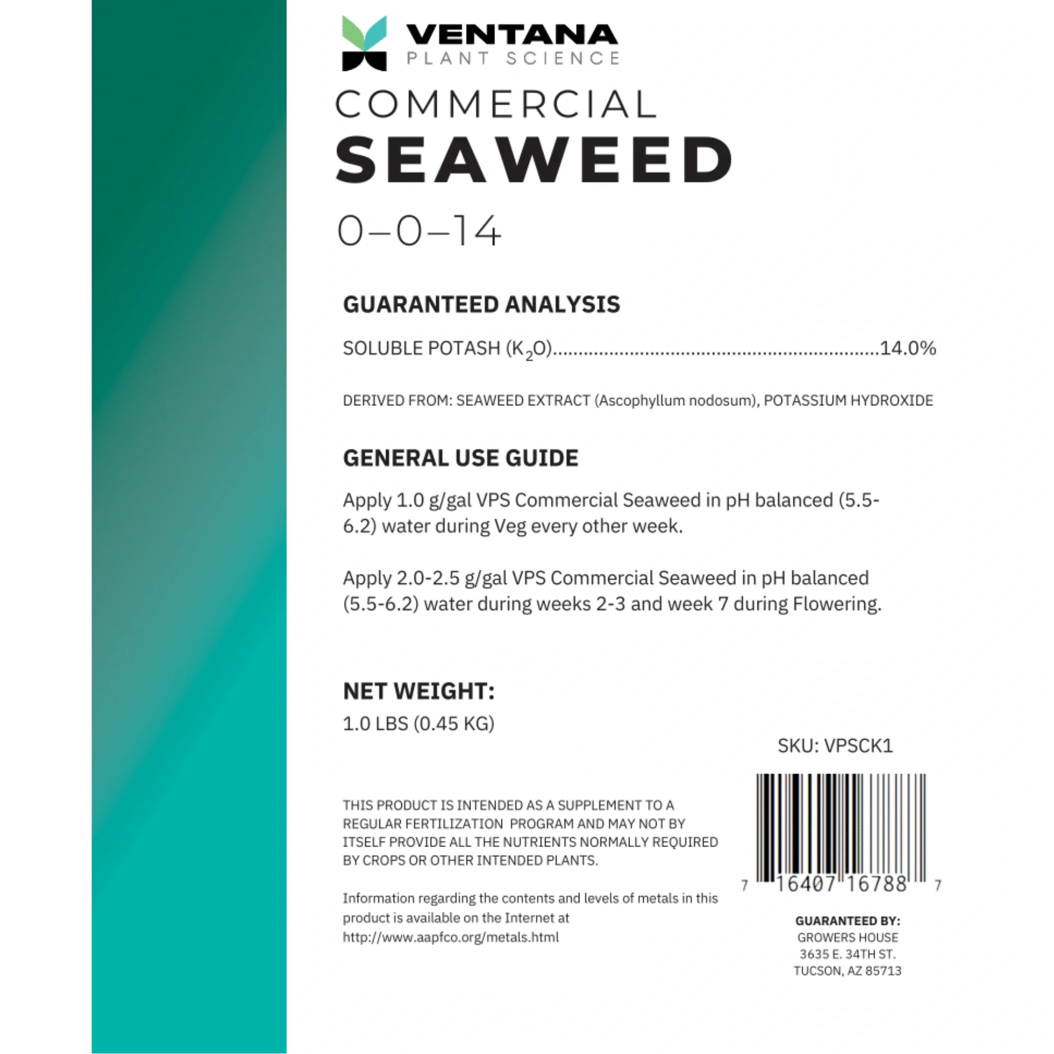 Ventana Plant Science - Commercial Seaweed.