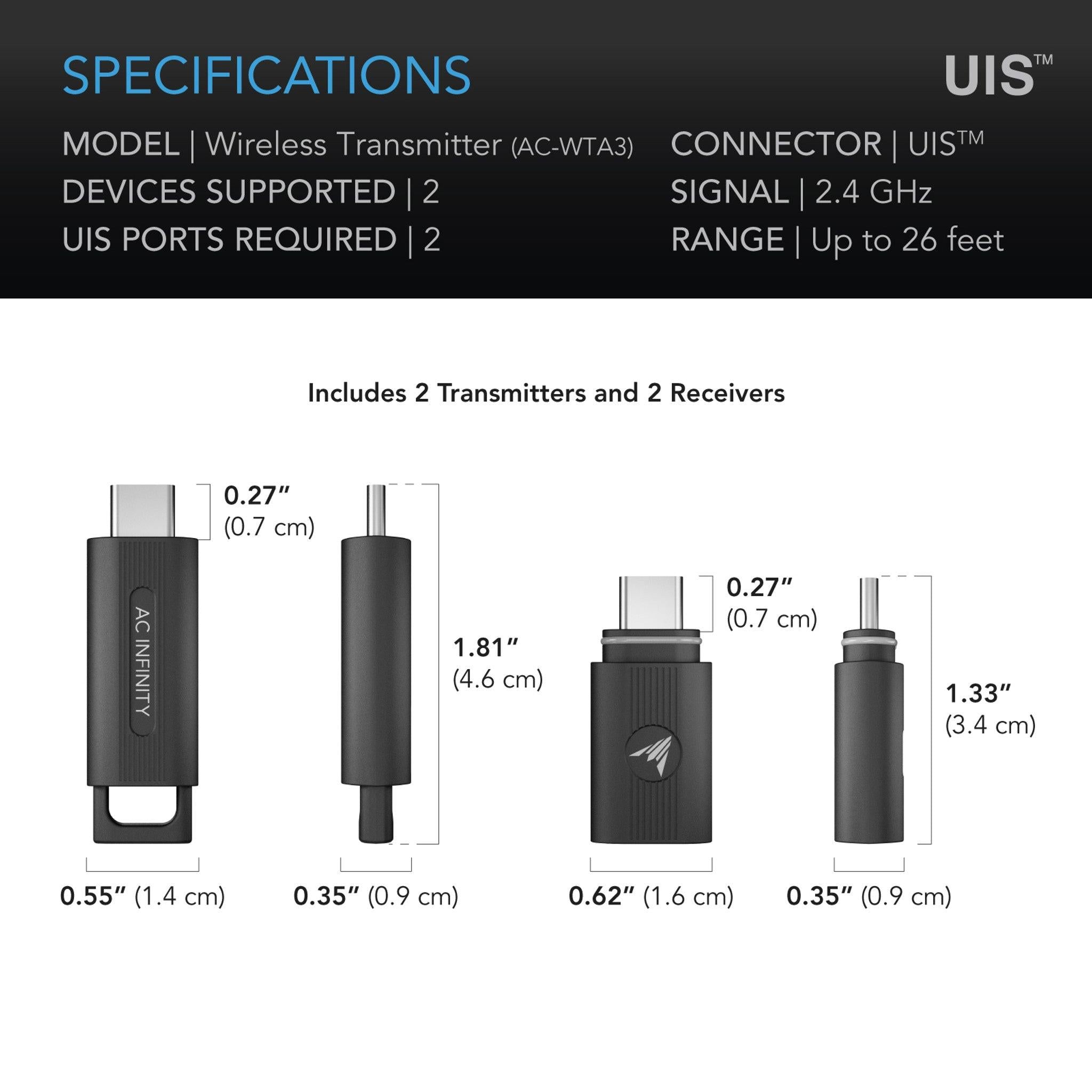 AC Infinity UIS Wireless 1-to-1 Transmitter & Receiver