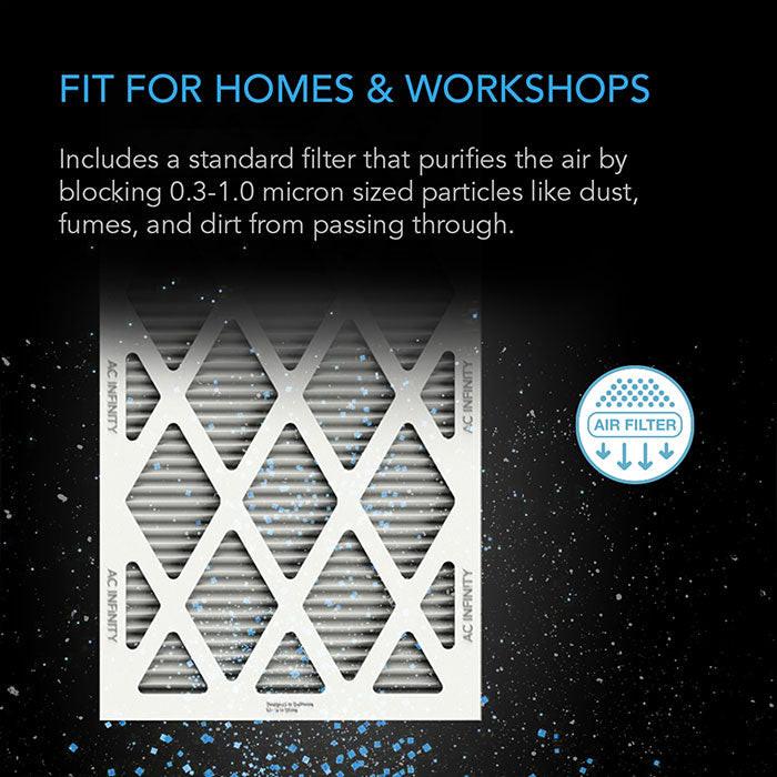 AC Infinity Air Filter Box with High Efficacy Filter, 6"