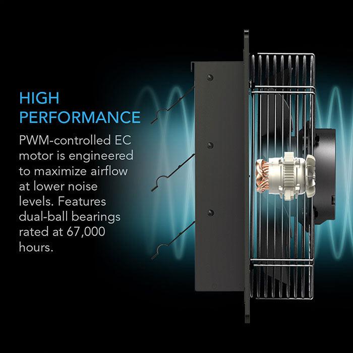 AC Infinity AIRLIFT S12 Shutter Exhaust Ventilation Fan with Speed Controller, 12"