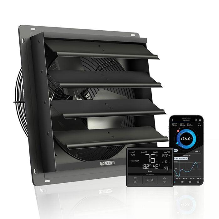 AC Infinity AIRLIFT T14 Smart Shutter Exhaust Ventilation Fan with Temperature Humidity Controller, 14"