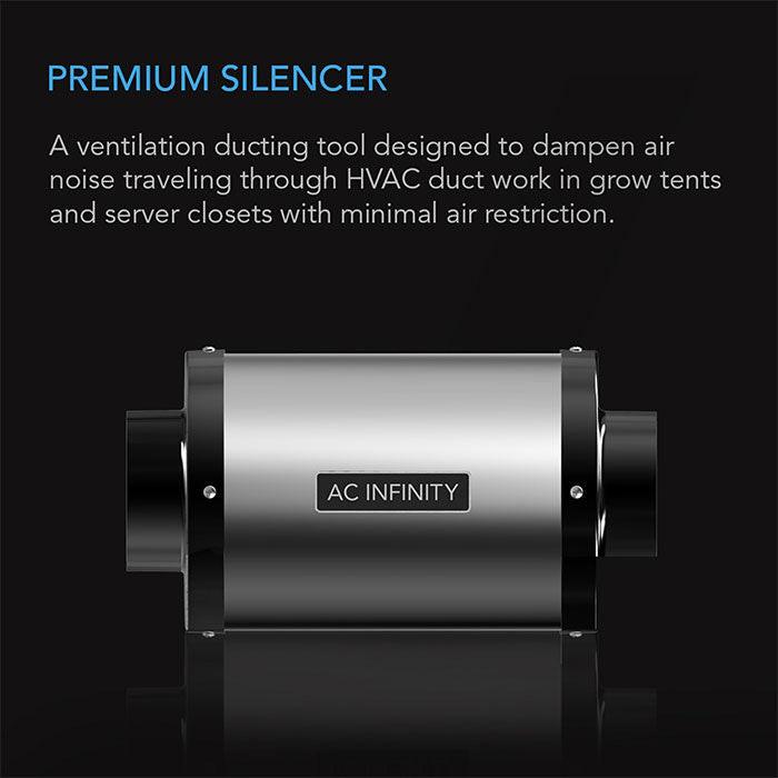 AC Infinity Inline Duct Silencer, 4"
