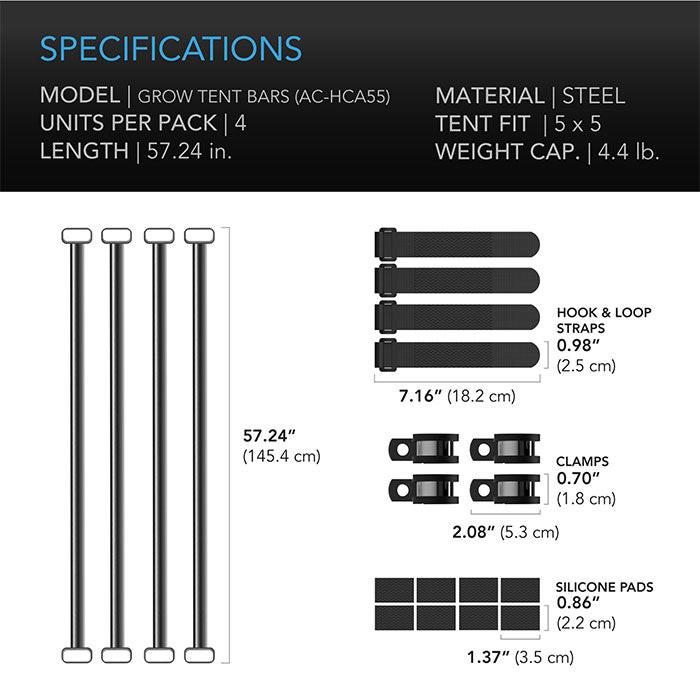 AC Infinity Grow Tent Mounting Bars For 5' x 5' CLOUDLAB Grow Tents