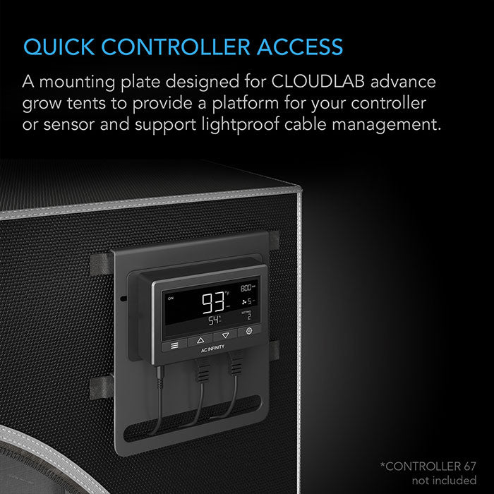 AC Infinity Black Powder Coated Steel Grow Tent Mounting Plate