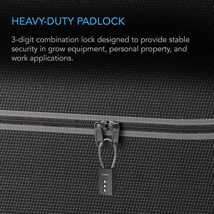 AC Infinity Flexible Steel Cable Loop Combination Lock, Pack of 2