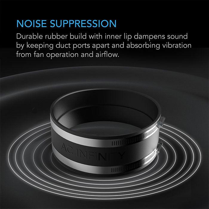 AC Infinity Noise Reduction Duct Coupler with Stainless Steel Clamps
