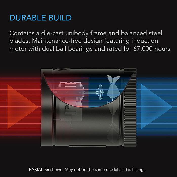 AC Infinity Raxial S Series Inline Booster Duct Fan with Speed Controller