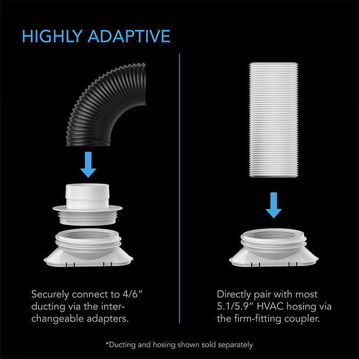 AC Infinity Adjustable Vent Port Window Duct Kit for Inline Fans