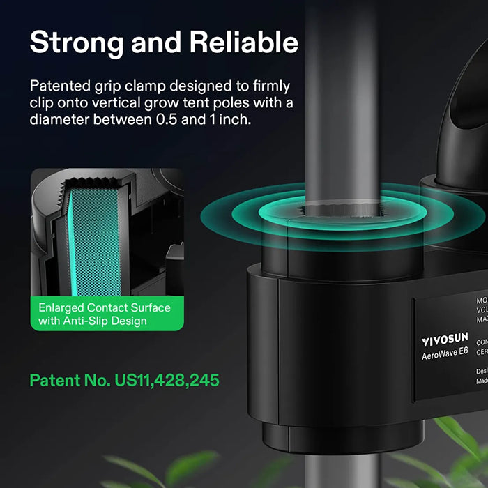 Vivosun AeroWave E6 Oscillating Grow Tent Clip Fan