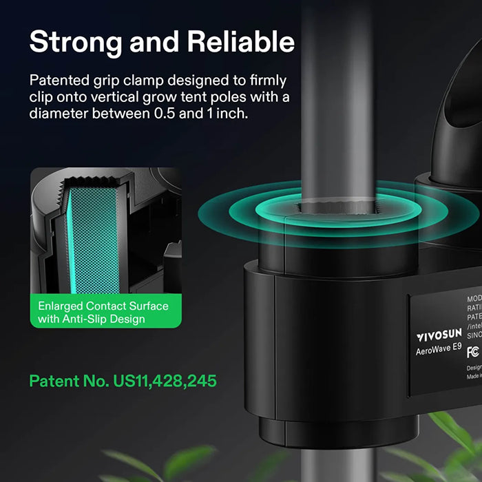 Vivosun AeroWave E Series Oscillating Grow Tent Clip Fan