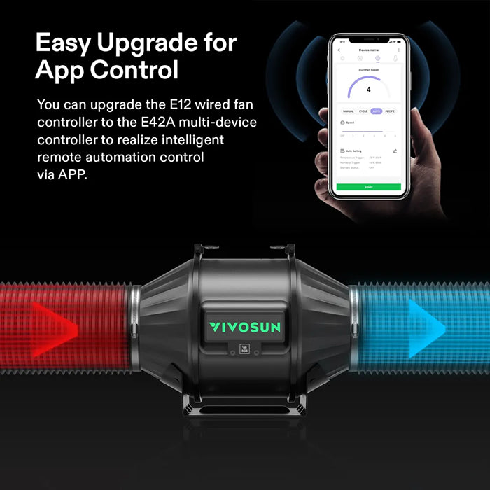 Vivosun AeroZesh T6 6" Inline Fan with E12 Speed Controller