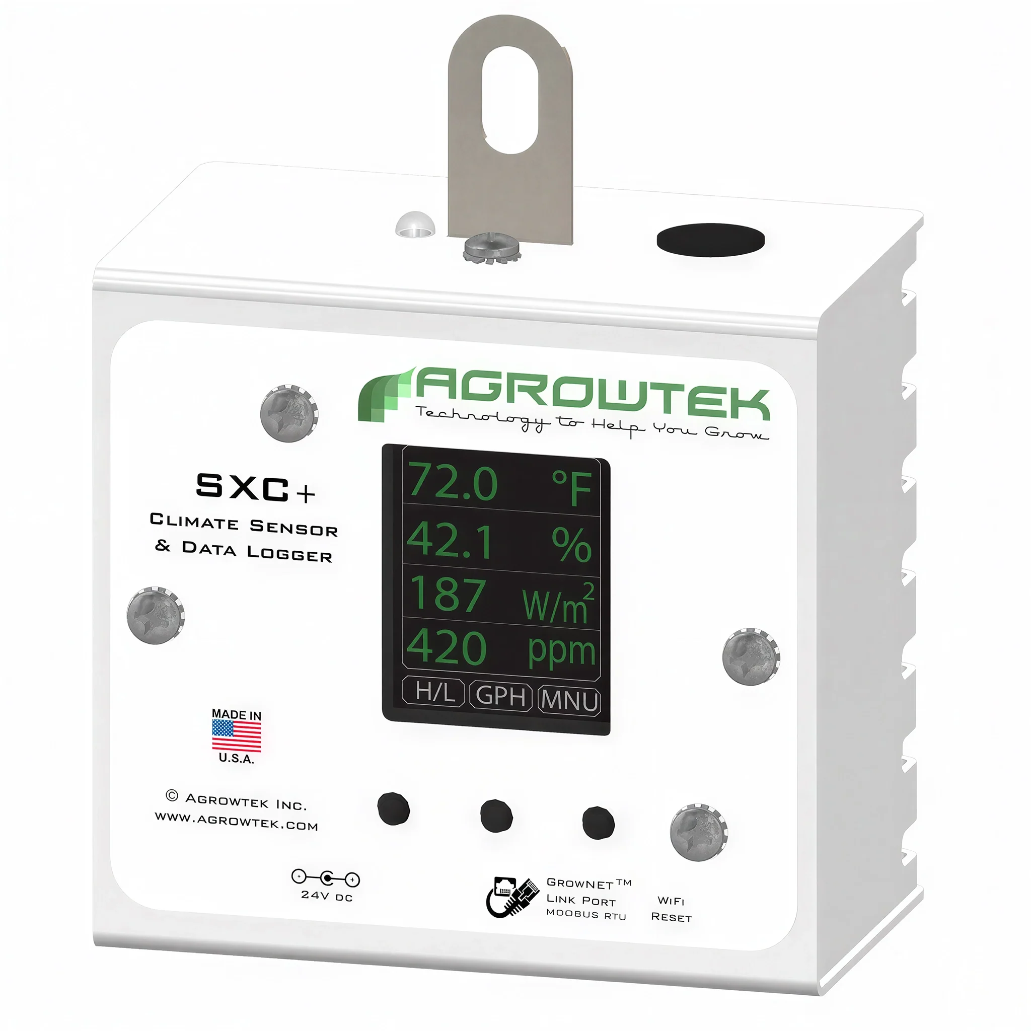 Agrowtek GrowControl SXC+ Indoor Climate Sensor With LCD Display & CO2 PPM Sensor