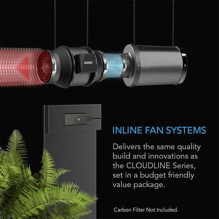 AC Infinity 4" Cloudline A4 Quiet Inline Fan with Speed Controller, 165 CFM